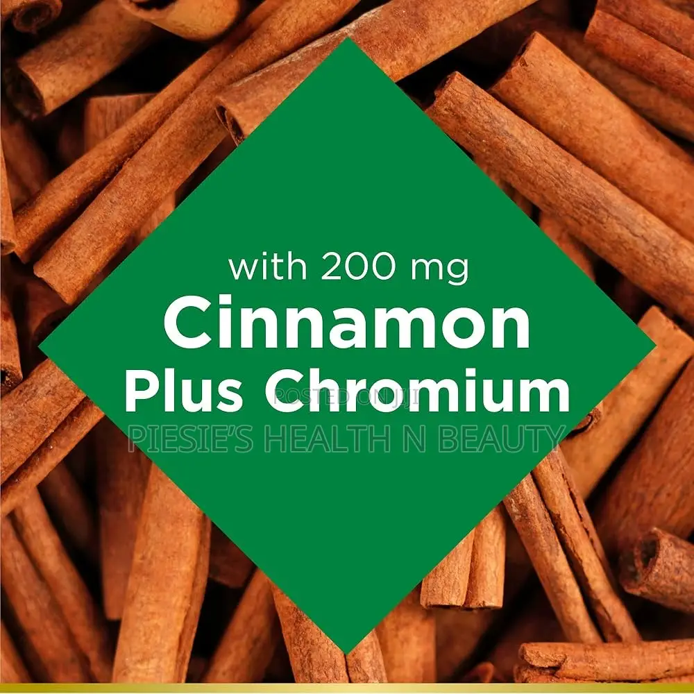 Nature's Bounty Cinnamon 2,000mg Plus Chromium, Sugar Support, 60 Caps