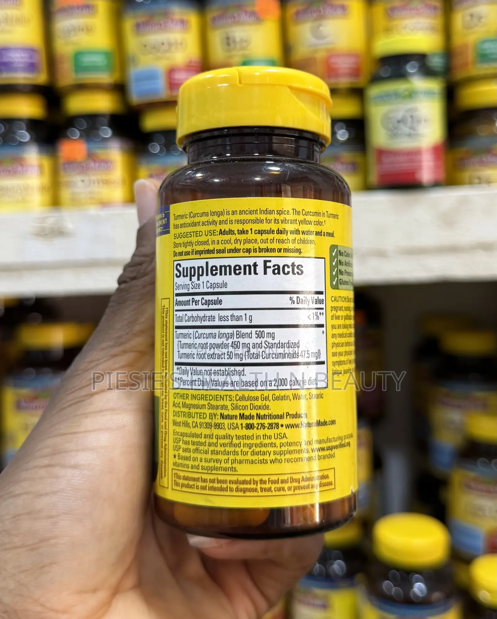 Nature Made Turmeric Curcumin 500 Mg, Herbal Supplement, 60 Capsules