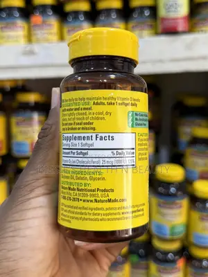 Nature Made Vitamin D3 1000iu (25mcg), 100 Softgels