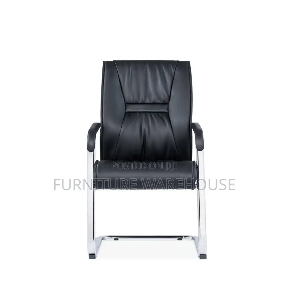 Ricci-v Mid Black Office Leather Meeting Cantilever Chair