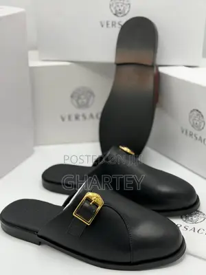 Versace Medusa Buckle Leather Mules – Iconic Opulence Redefined