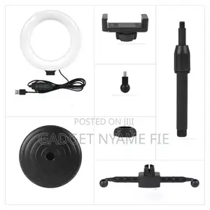 6 Inches Ring Light With 2 Mobile Phone Holders And Tripod