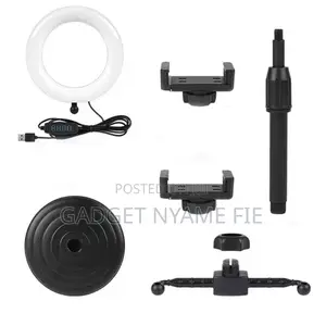 6 Inches Ring Light With 2 Mobile Phone Holders And Tripod