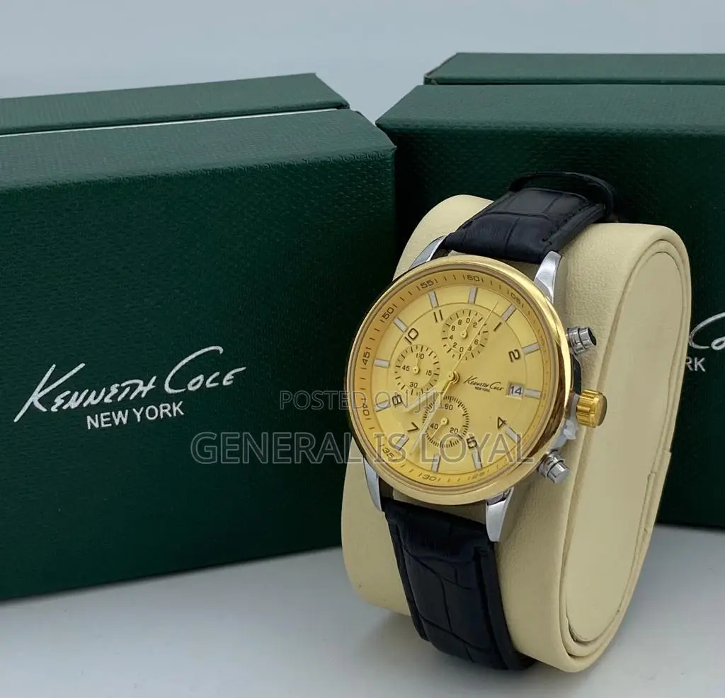 Kenneth Cole Gold Leather Men’S Watch