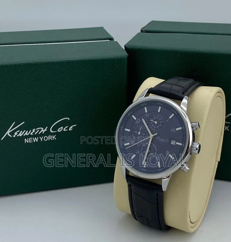 Kenneth Cole Silver Watch Leather Men’S Watch