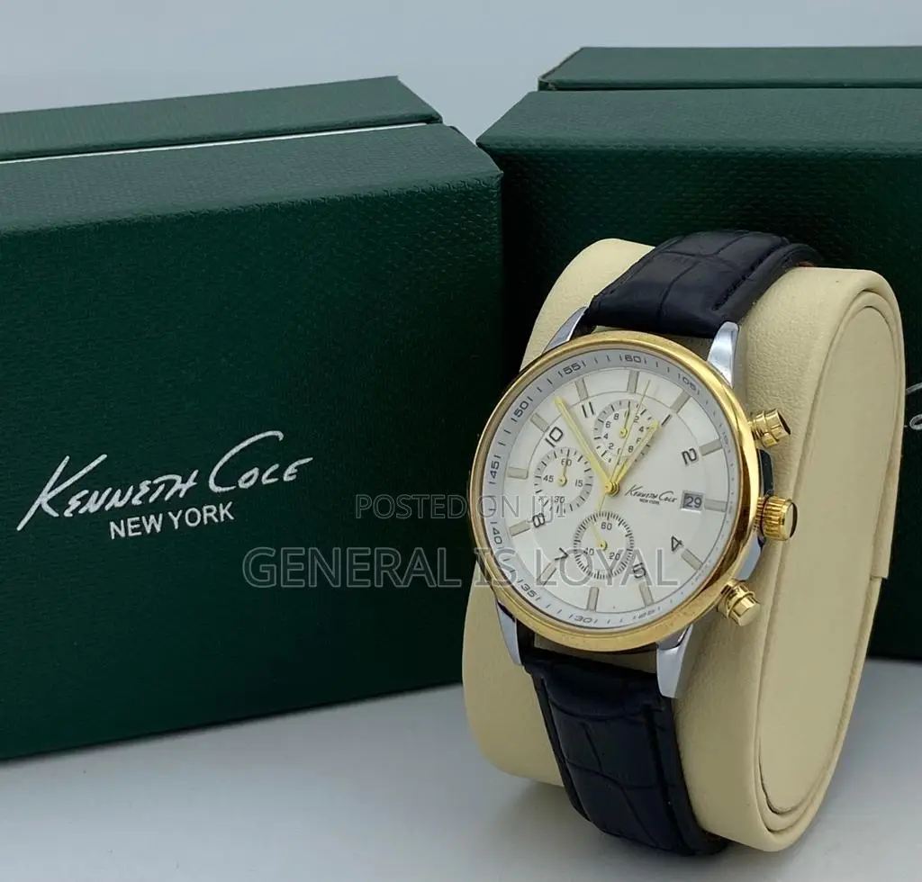 Kenneth Cole Silver Watch Leather Men’S Watch