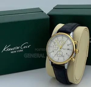 Kenneth Cole Silver Watch Leather Men’S Watch