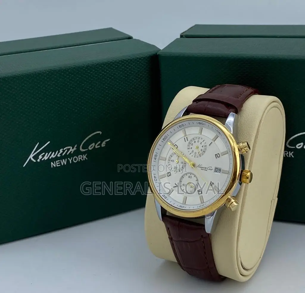Kenneth Cole Silver Watch Leather Men’S Watch