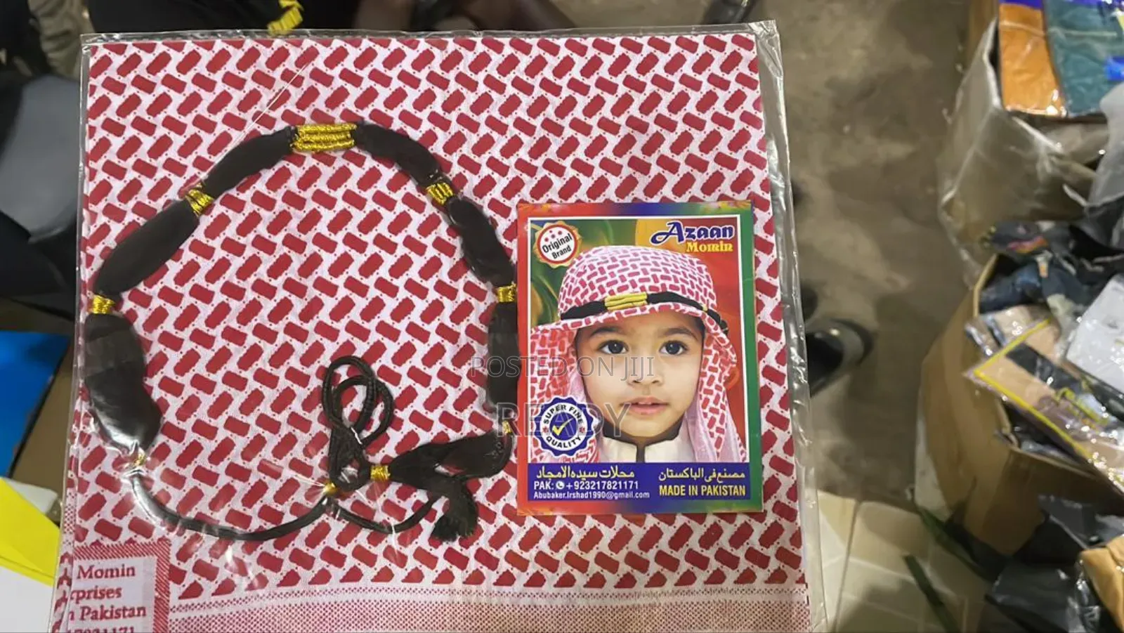 Kids Jalabiya and Scarf Robe (White Set)