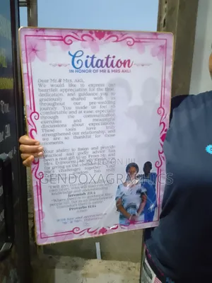 Citation Big A2 Size for Schools Churches, Awards Etc