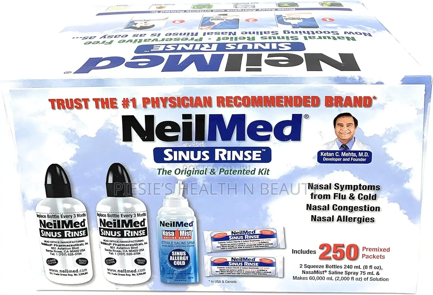 Neilmed Sinus Rinse All Natural Relief 250 Premixed Packets