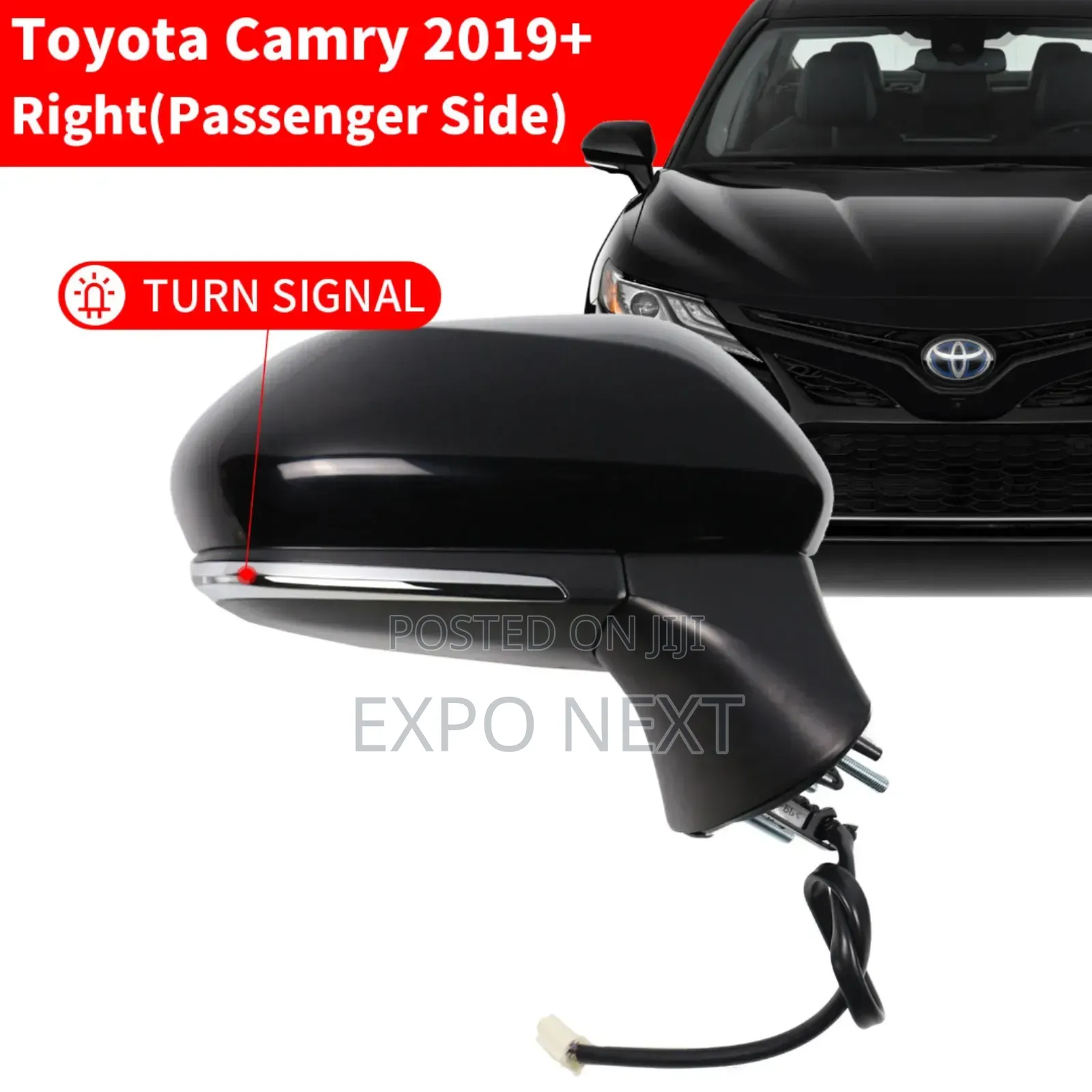 Car Door Mirror Fits For Toyota Camry 2018-2021 Black Left Driver