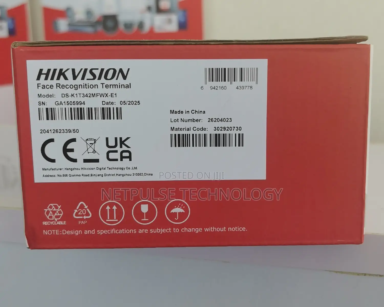 Hikvision Access Control Terminal - Ds-K1t342mfwx-E1