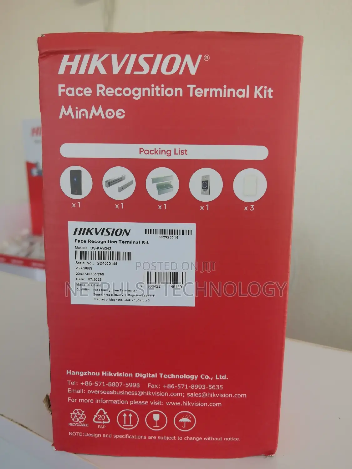 Hikvision Face Recognition Terminal Kit Ds-Kas342