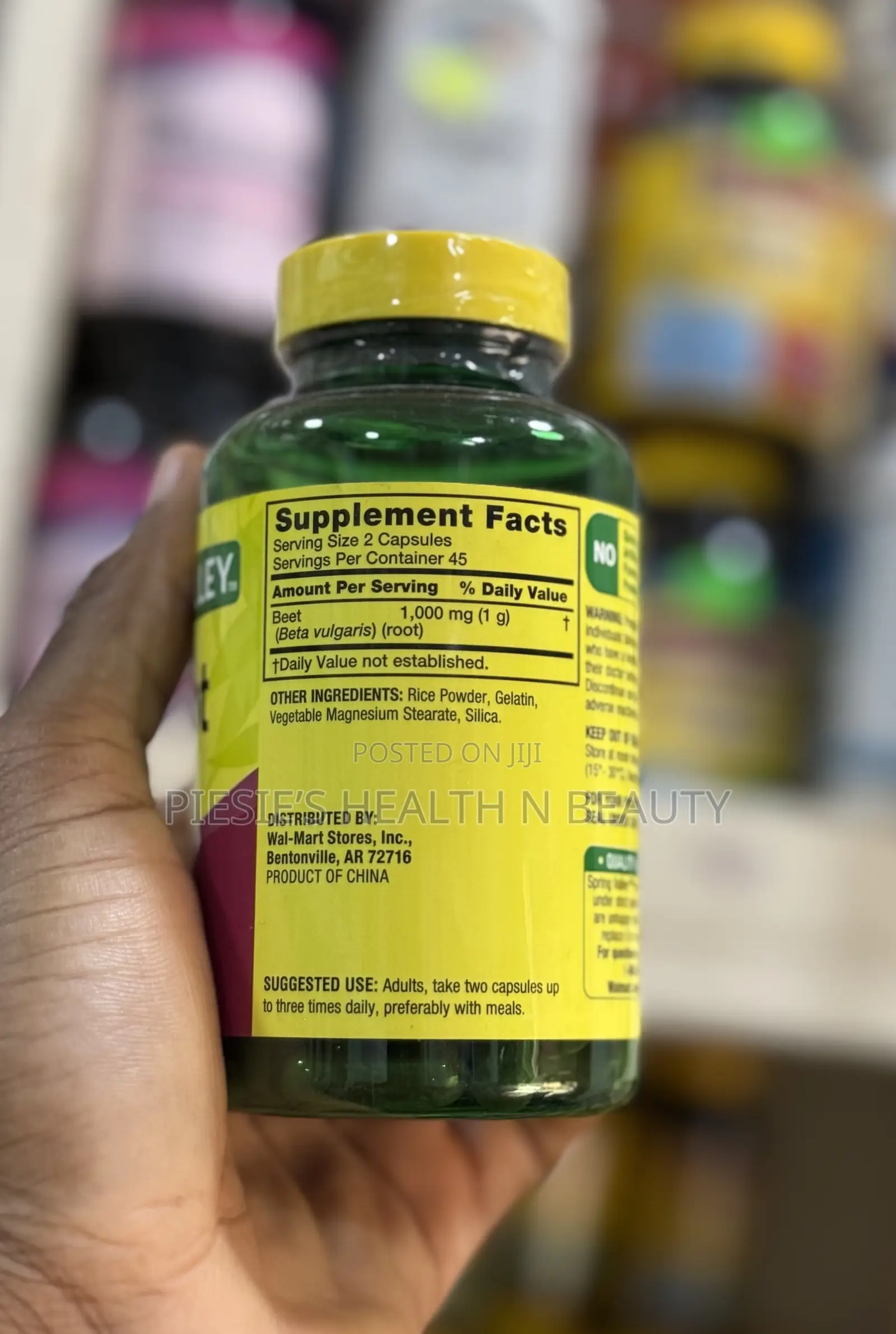 Spring Health Valley Beet Root Dietary Supplement, 1000 Mg, 90 Count