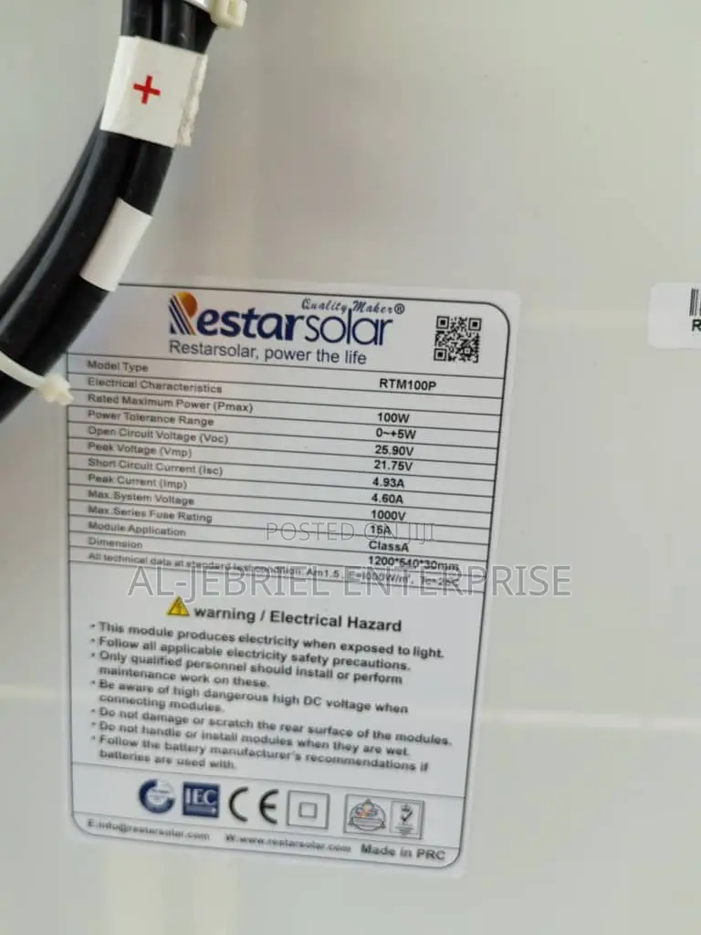 Solar Panel 100w (Polycrystalline)