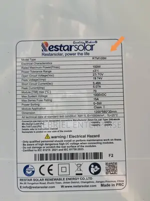 100 Watts Solar Panel (Monocrytalline)