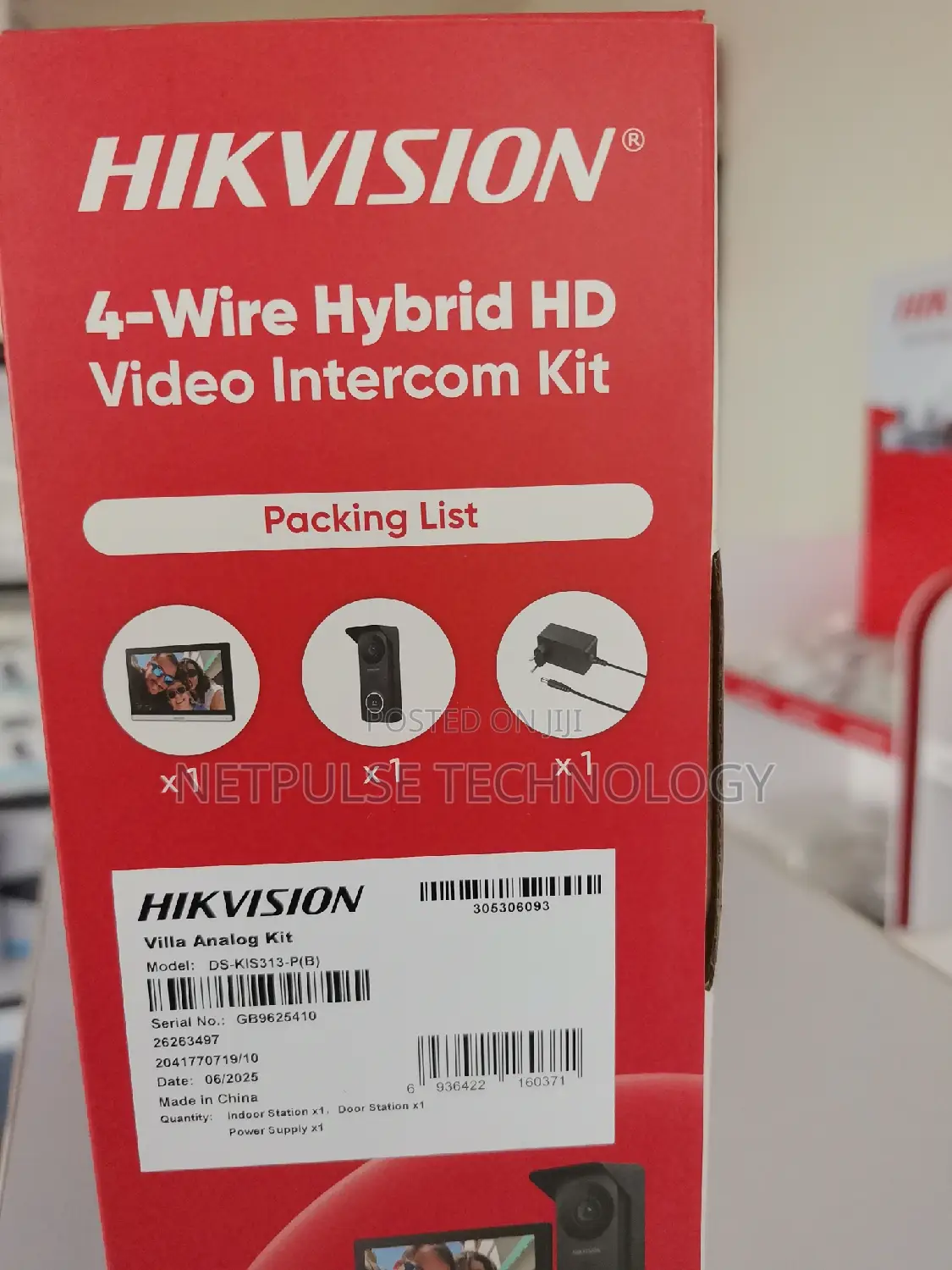 Hikvision 4-Wire Hybrid Video Intercom - Ds-Kis313-P(B)