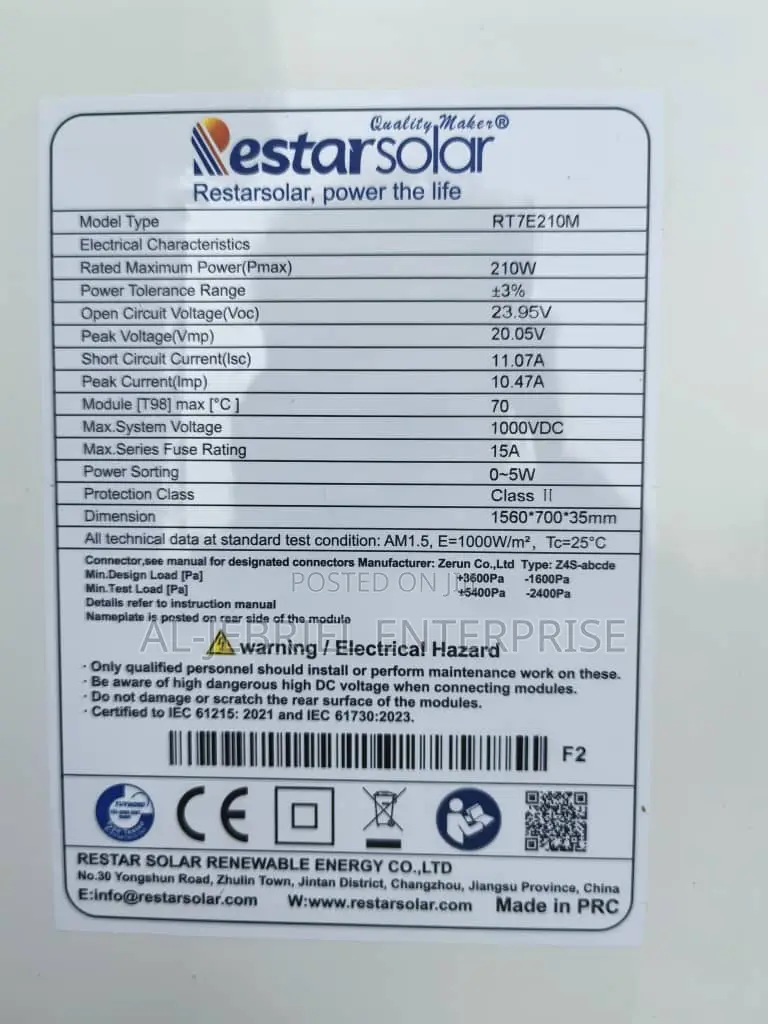 Solar Panel 210w