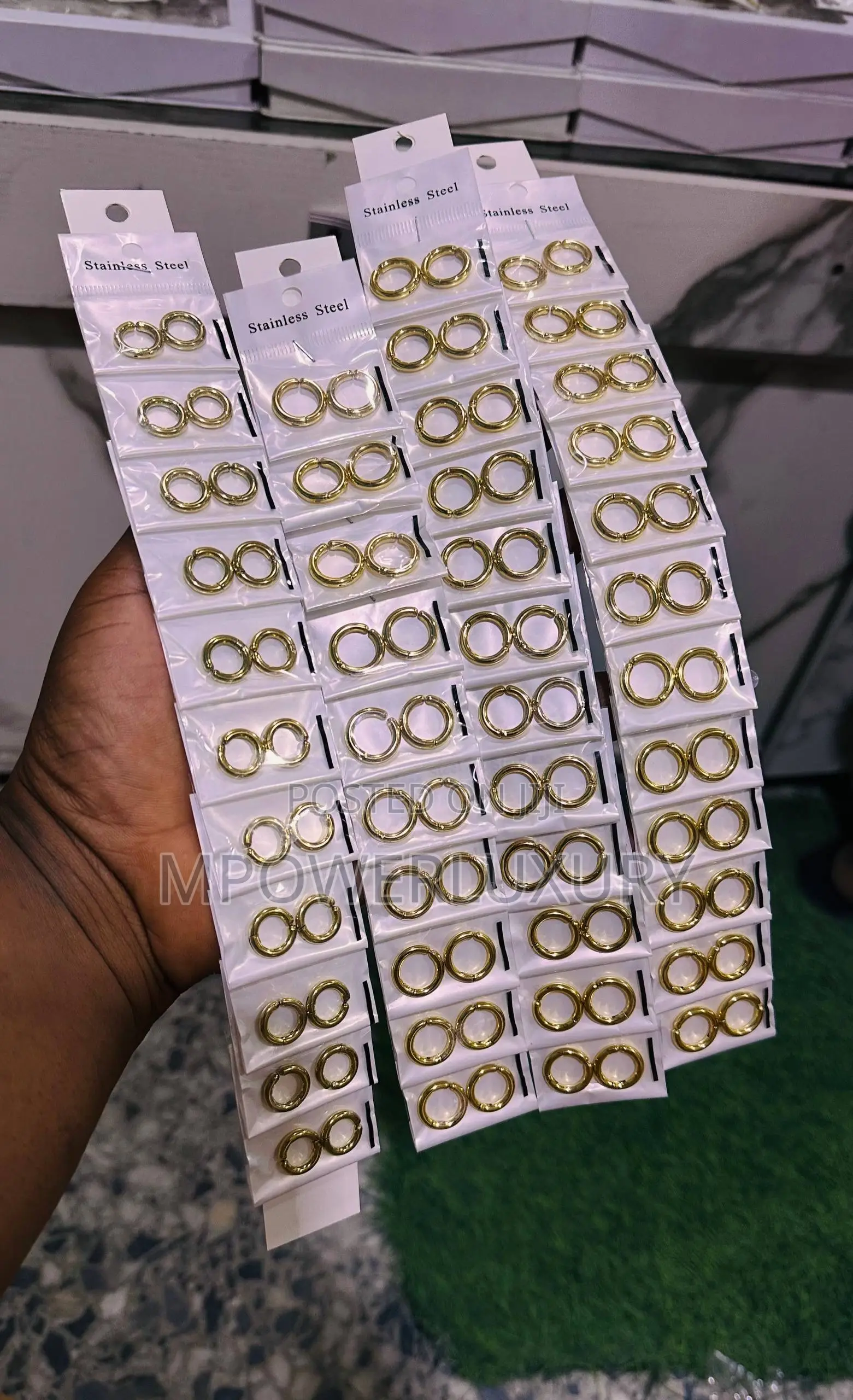 Non-Piercing Stainless Clip on Round Hoops Earrings for Unpierced Ear
