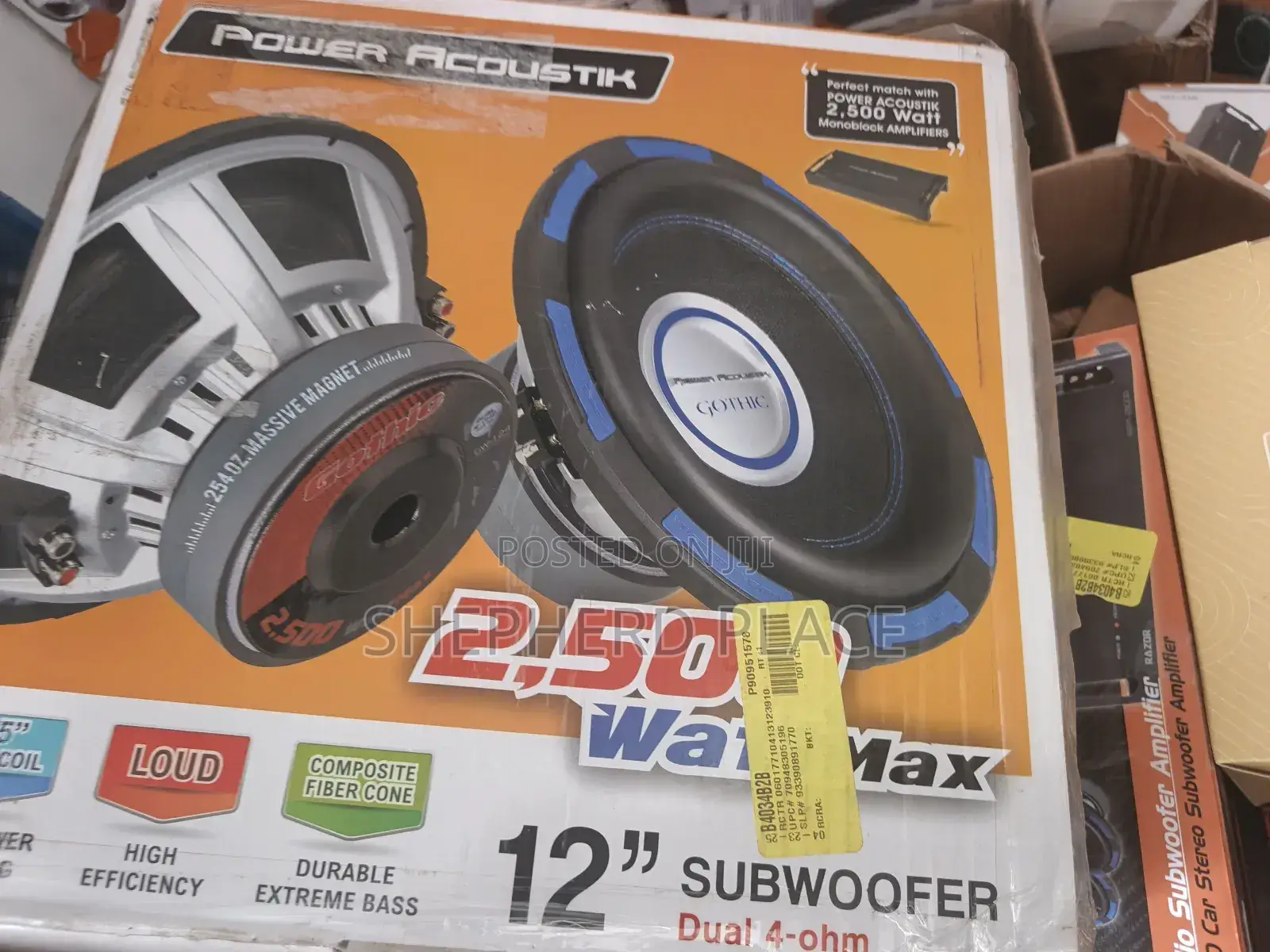 Speaker 12inches Power Acoustik Gw-124 2,500 Watt 12" Subwoofer