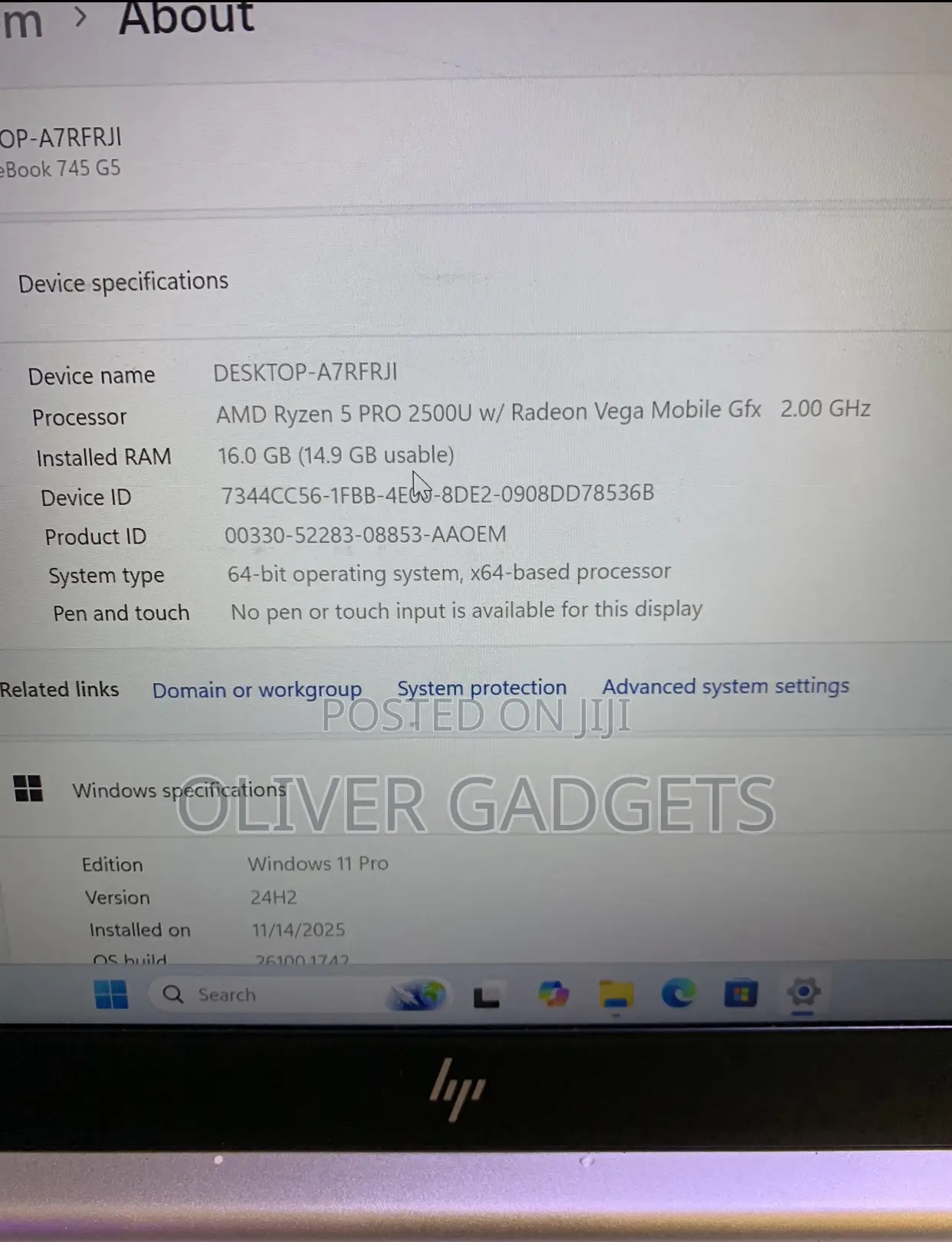 Laptop HP EliteBook 745 G5 16GB AMD Ryzen 5 SSD 512GB