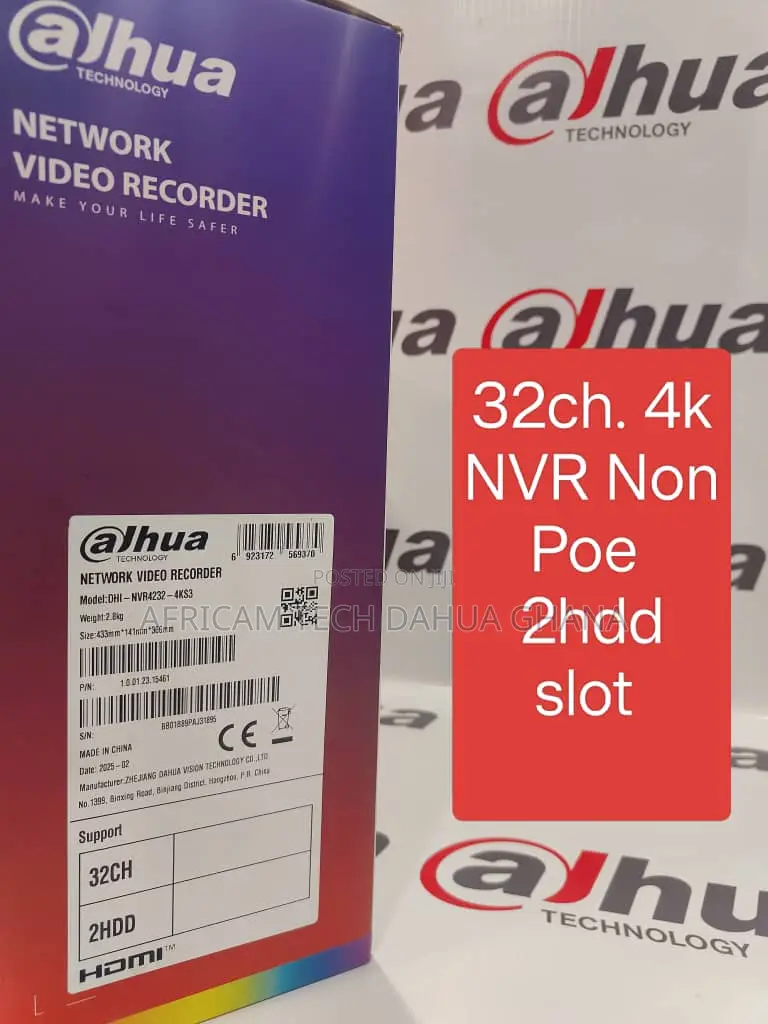 Dahua 32channel NVR Non Poe 2hdd