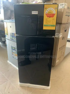 Nasco 102l 2-star Mini Fridge With Freezer, Black Glass Finish"