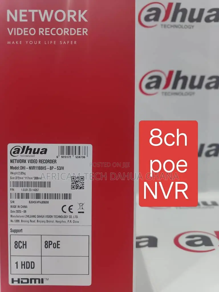 Dahua 8channel NVR 8poe