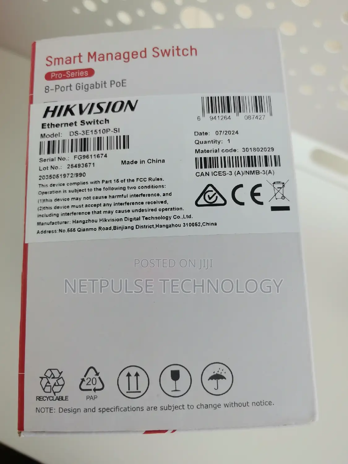 Hikvision Smart Managed Poe Switch - Ds-3e1510p-Si