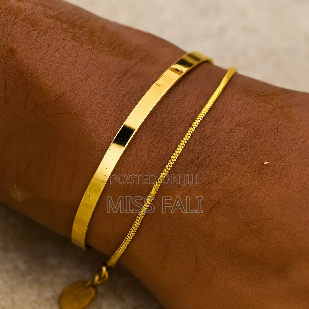2in1 Bangle and Bracelet Set. In Gold and Silver