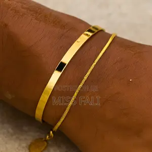 2in1 Bangle and Bracelet Set. In Gold and Silver