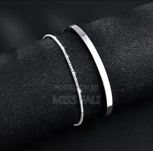 2in1 Bangle and Bracelet Set. In Gold and Silver