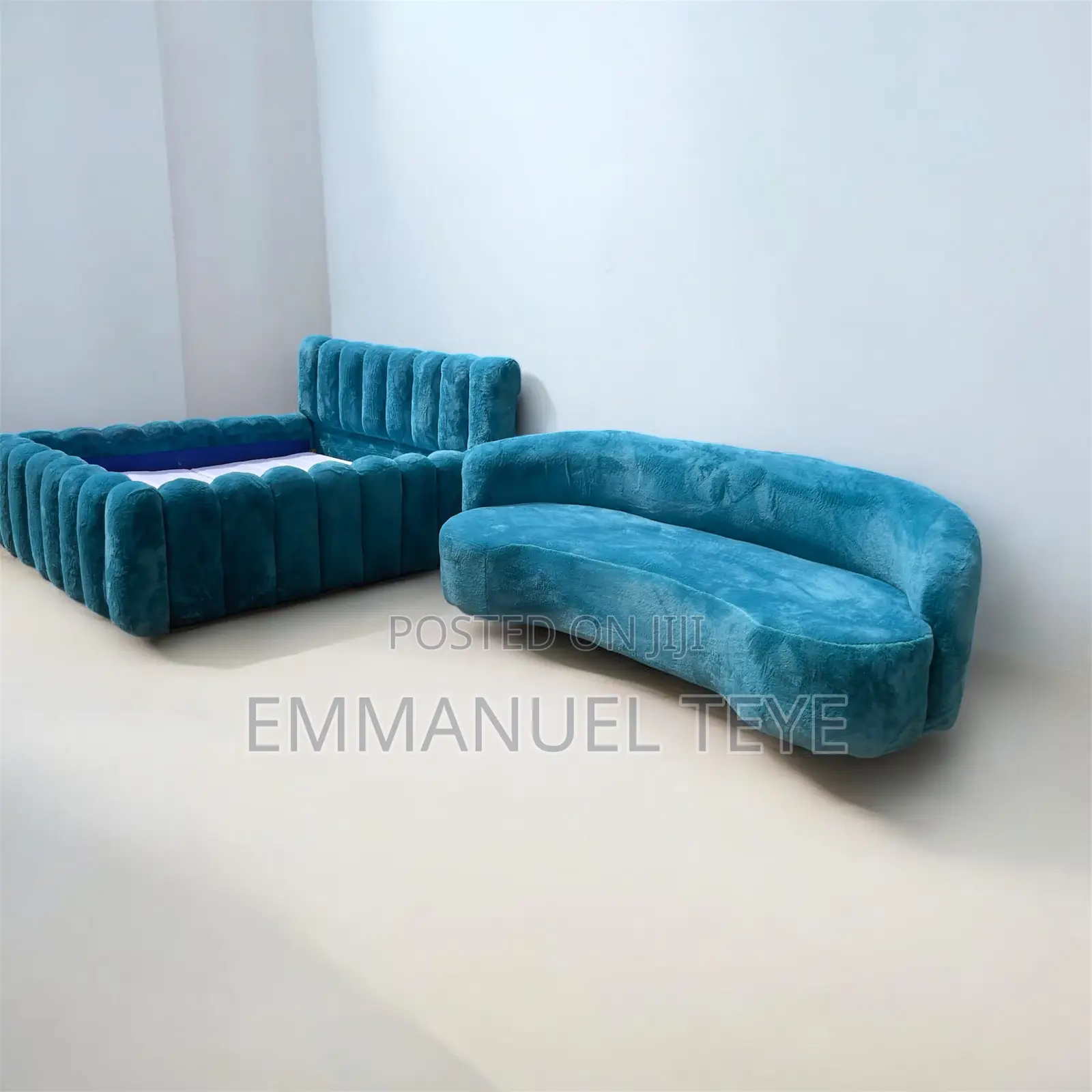 Modern Blue 3 in One Sofa and Bed