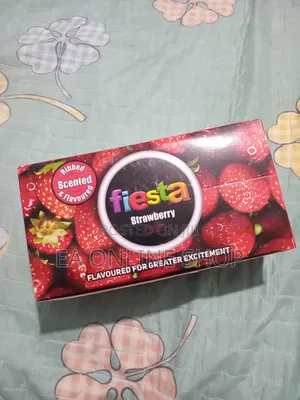 Fiesta Strawberry Scented Flavoured Condoms. 24 Packs of 3 in 1
