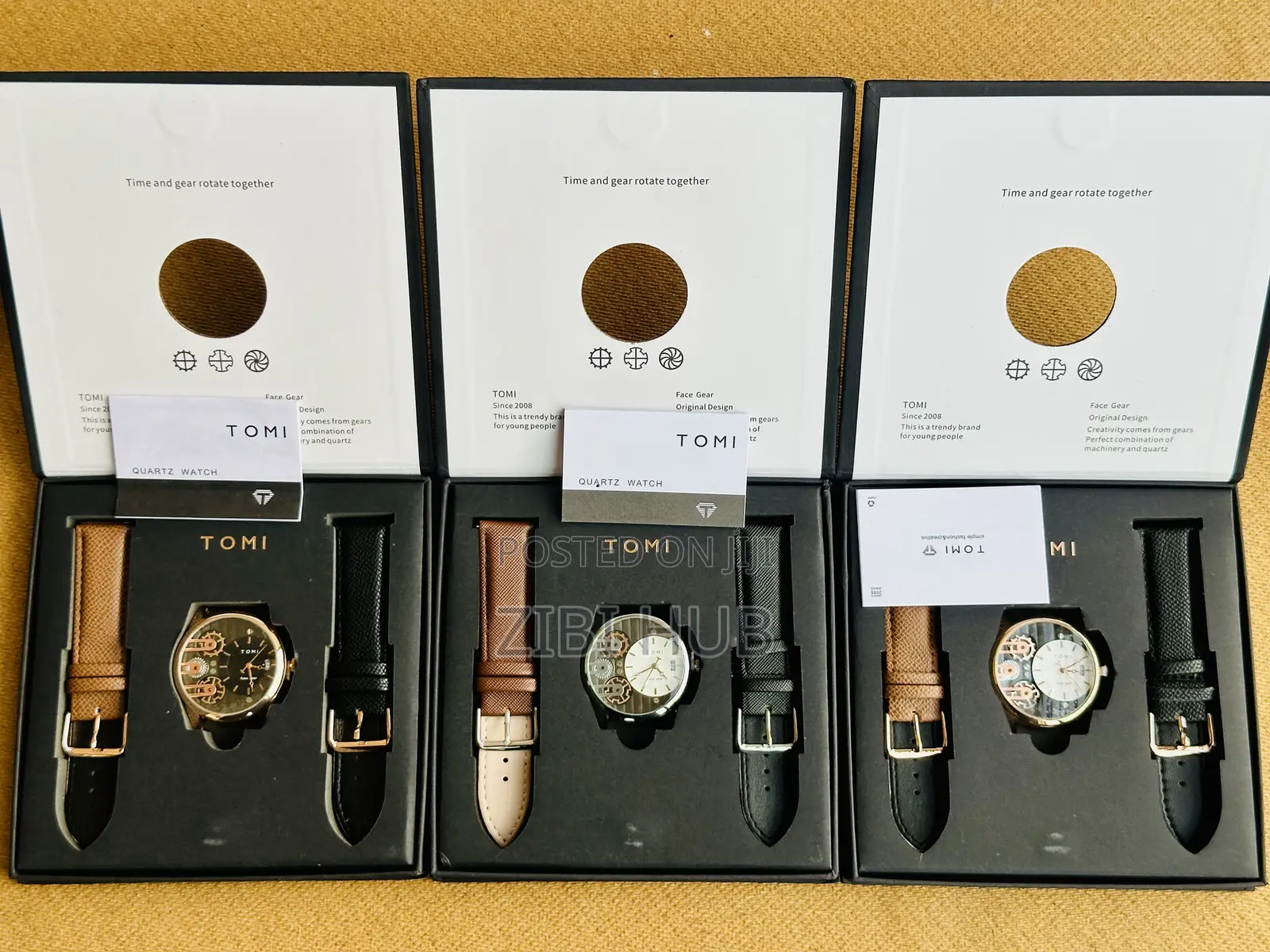 Original Tomi Face Gear Double Strap Watch