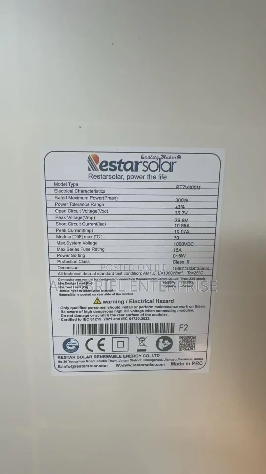 Solar Panel 300 Watts