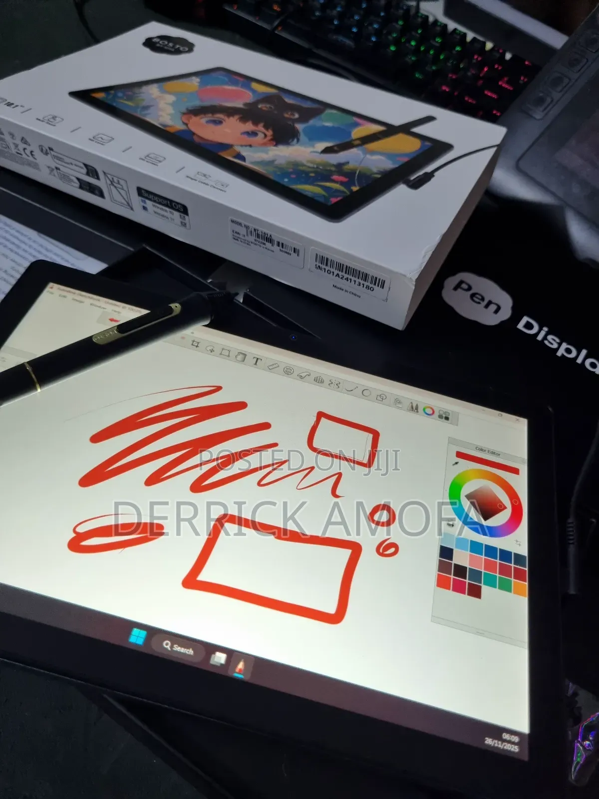 New BOSTO 16HD Graphics Drawing Tablet 4 GB Gray