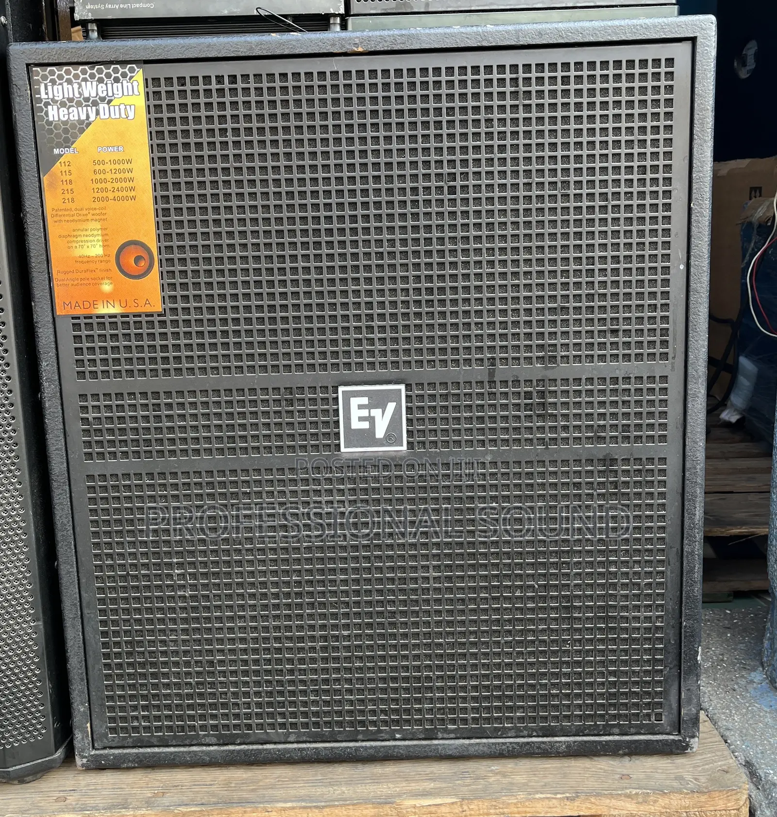 Electro-Voice (Ev) Single Bass Speaker(Pair)