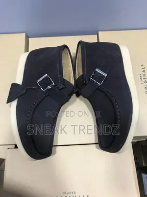 Clarks Wallabies Sea Blue Cream N Black