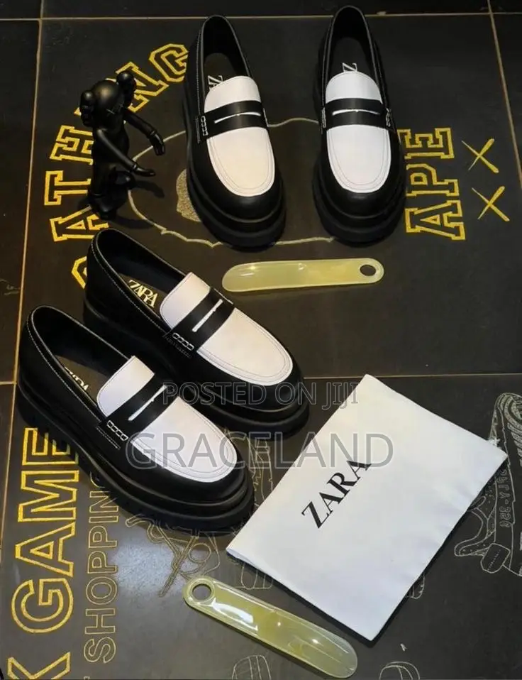 This Is Original Zara Loafers Black and White Lug Sole for Gentlemen.