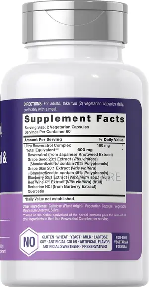 Horbaach Resveratrol, Berberine , Grape Seed and Quercetin