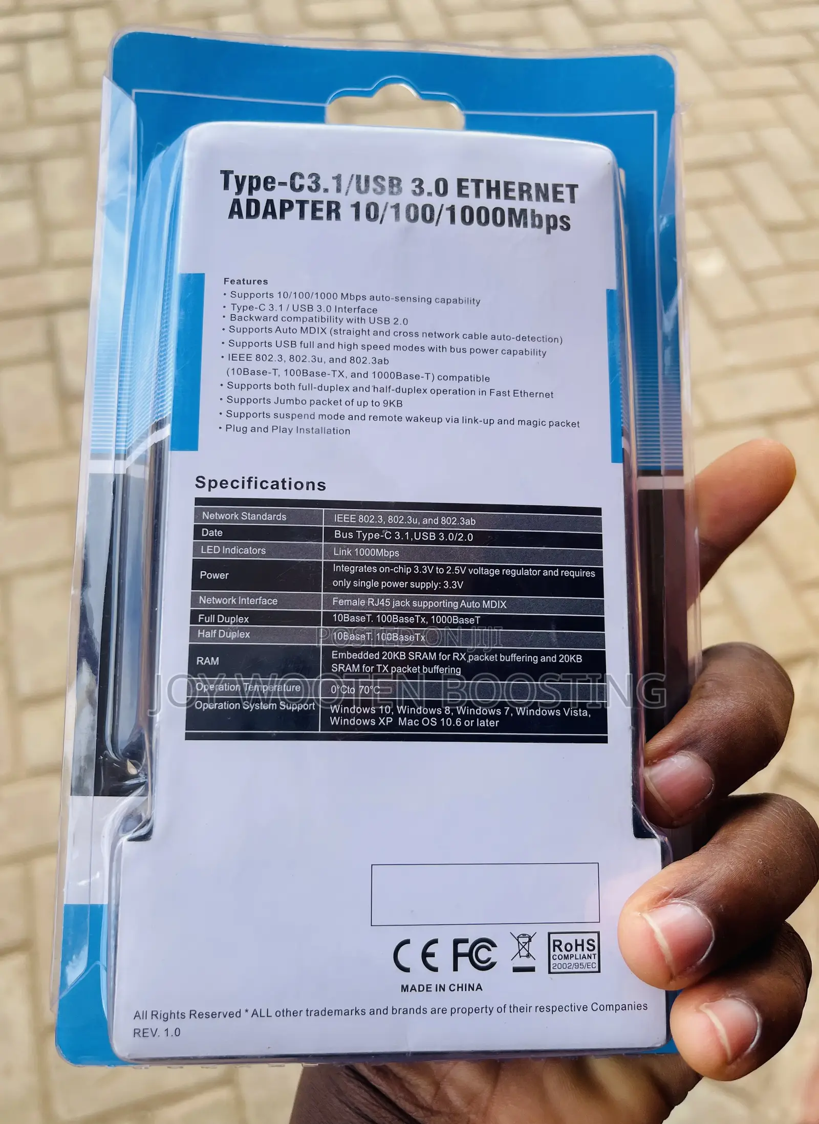 Usb 3.0 / Type-C Ethernet Adapter (10/100/1000mbps)