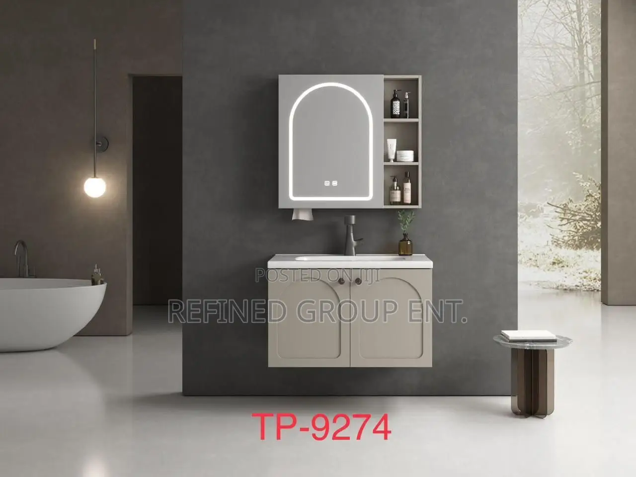 Basin With Mirror and Light