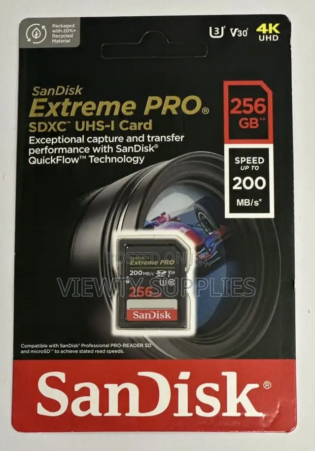 256gb Sandisk Extreme Pro Sdxc Uhs-i Memory Card – V30 Uhd Sd Card