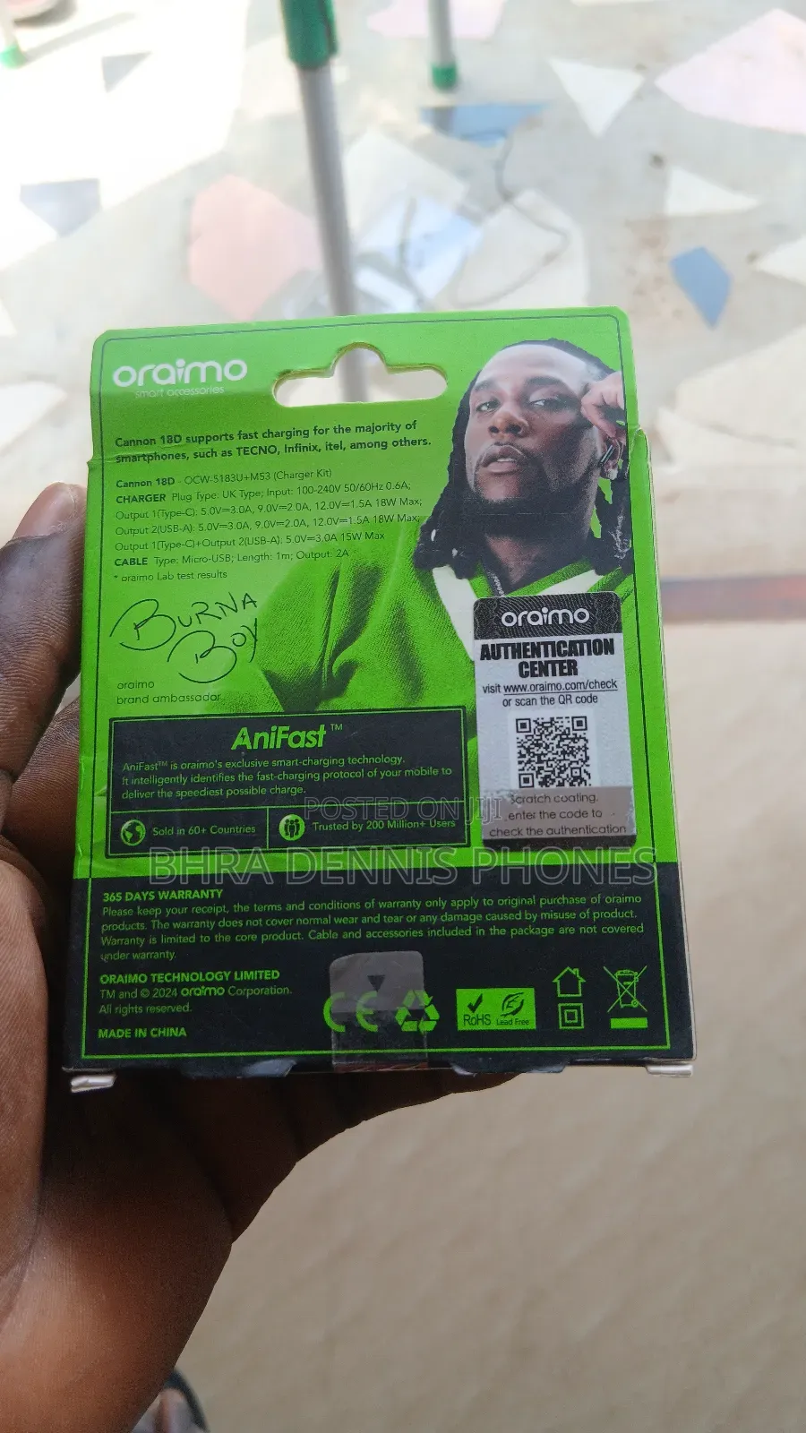 Oraimo 18w Fast Charger