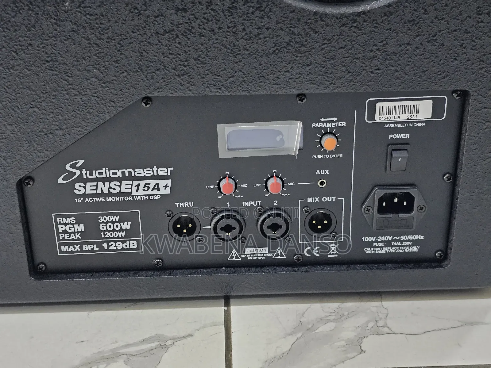 Studiomaster Sense 15a+ 15" Active Monitor