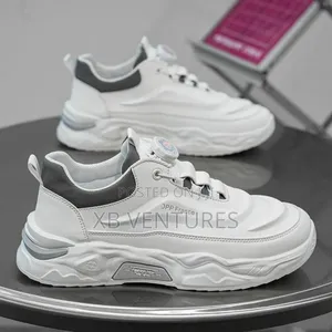 Fashionable Rotating Button Casual Shoes - White