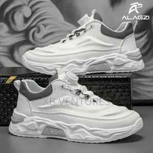 Fashionable Rotating Button Casual Shoes - White