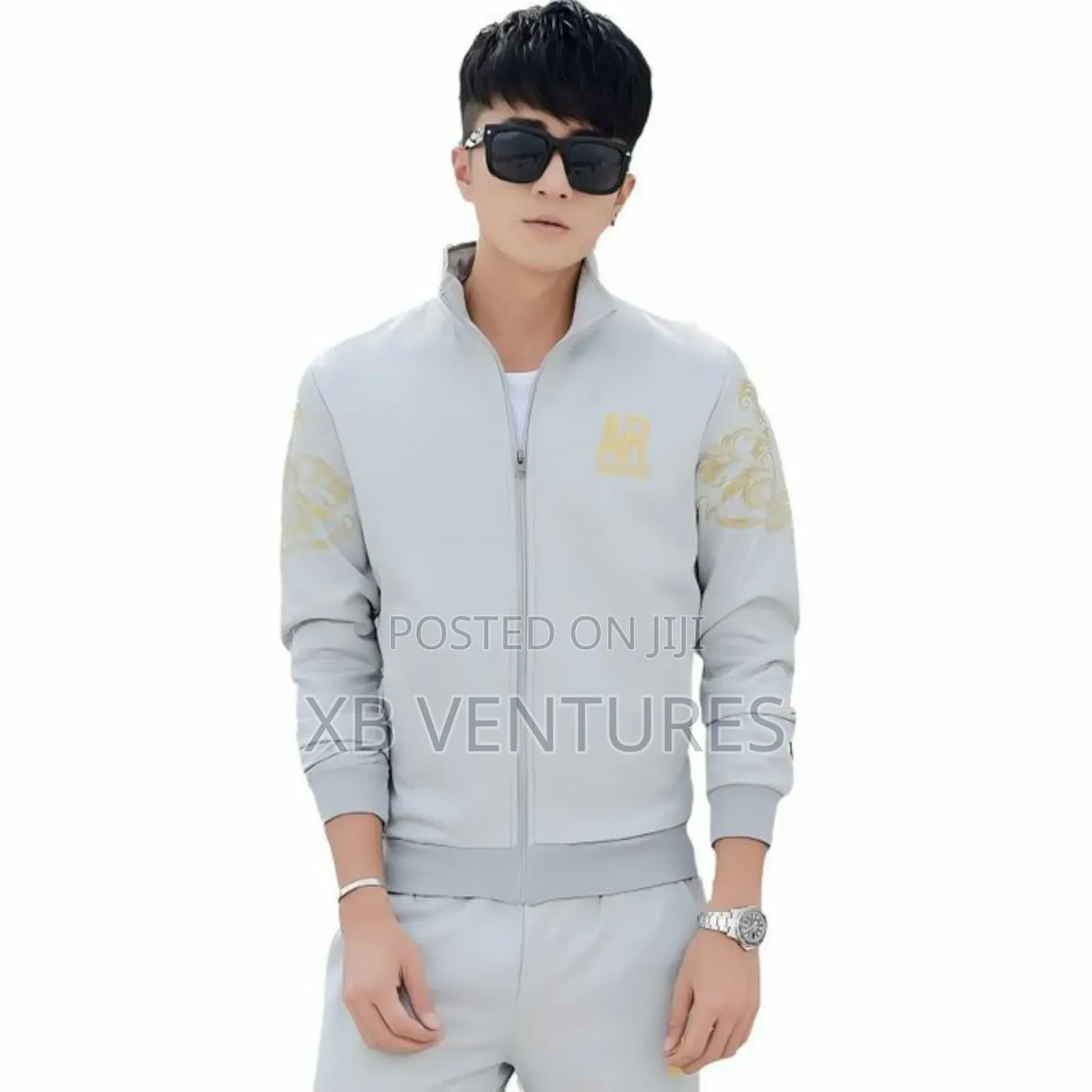 Sweatsuits for Men 2 Piece Sets-Grey